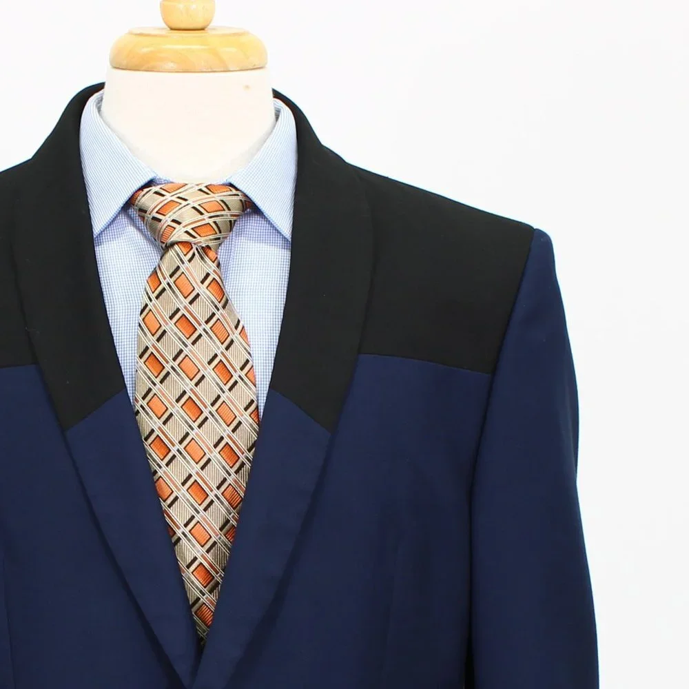 M151 42S Blue Solid 1-Button Sport Coat Blazer Jacket V373